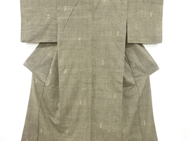 JAPANESE KIMONO / ANTIQUE KIMONO / SILK / HAND WOVEN TSUMUGI / ABSTRACT PATTERN